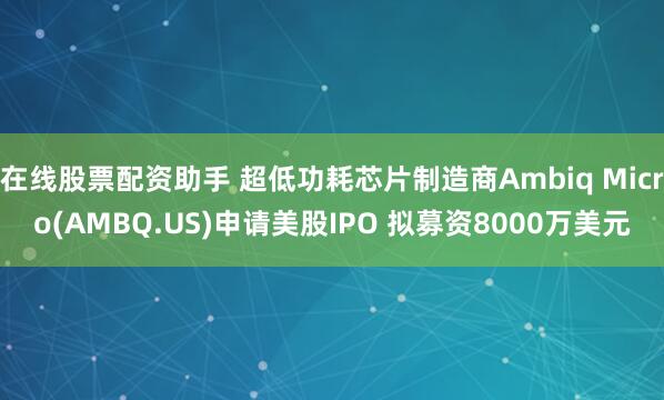 在线股票配资助手 超低功耗芯片制造商Ambiq Micro(AMBQ.US)申请美股IPO 拟募资8000万美元